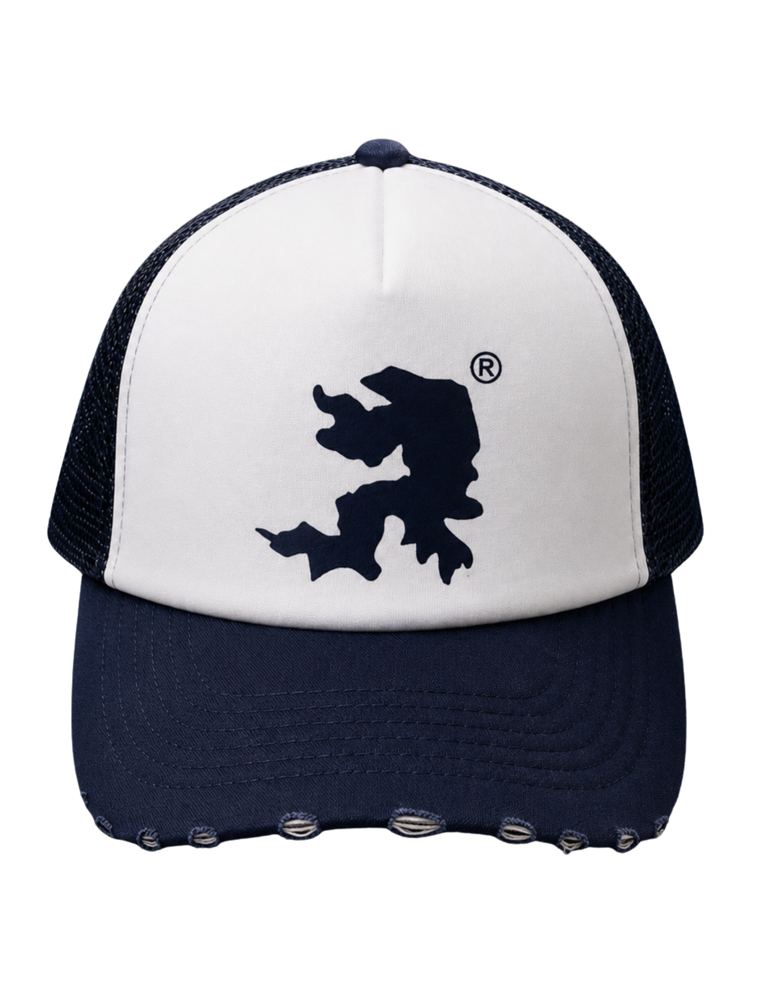 Casquette blanche destroy